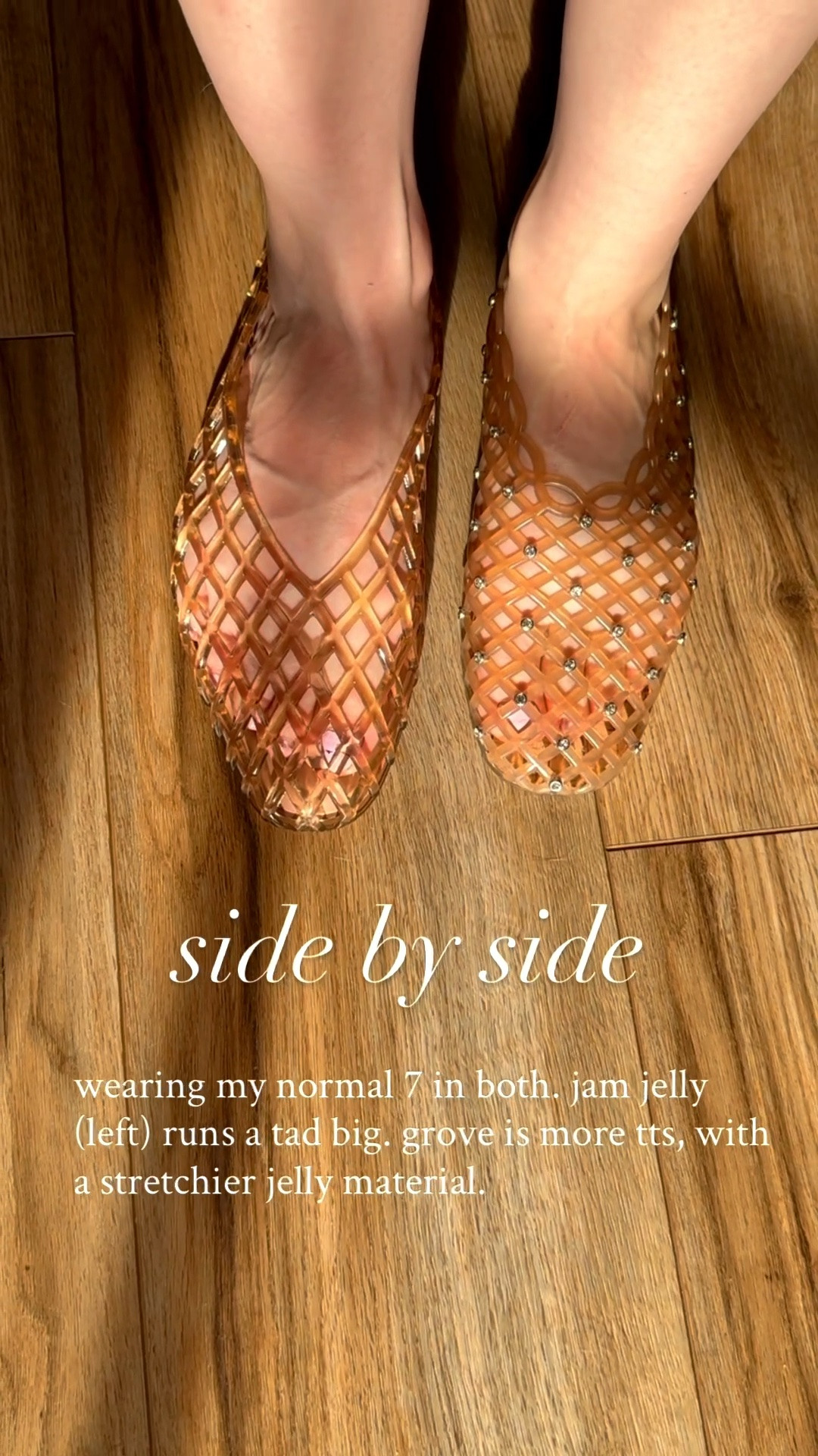 jam jelly shoes vs grove jelly shoes. loved both! dolce Vita shoes ran about a half size 2, big Wallace Steve Madden jelly shoes were pretty true to size. ￼

#LTKdayinmylife #LTKSeasonal #LTKSaleAlert
