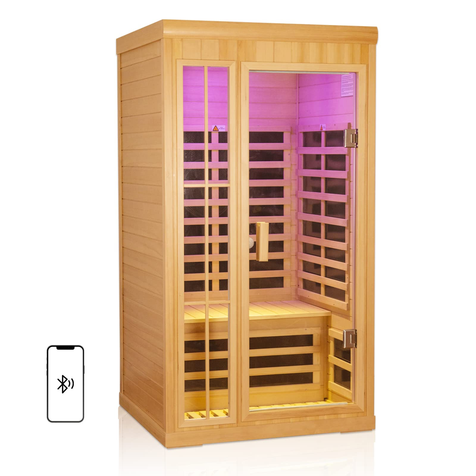 1-2 Person Infrared Sauna, Hemlock Wood Low EMF Far Infrared Saunas for Home, 1350watt Indoor Per... | Amazon (US)
