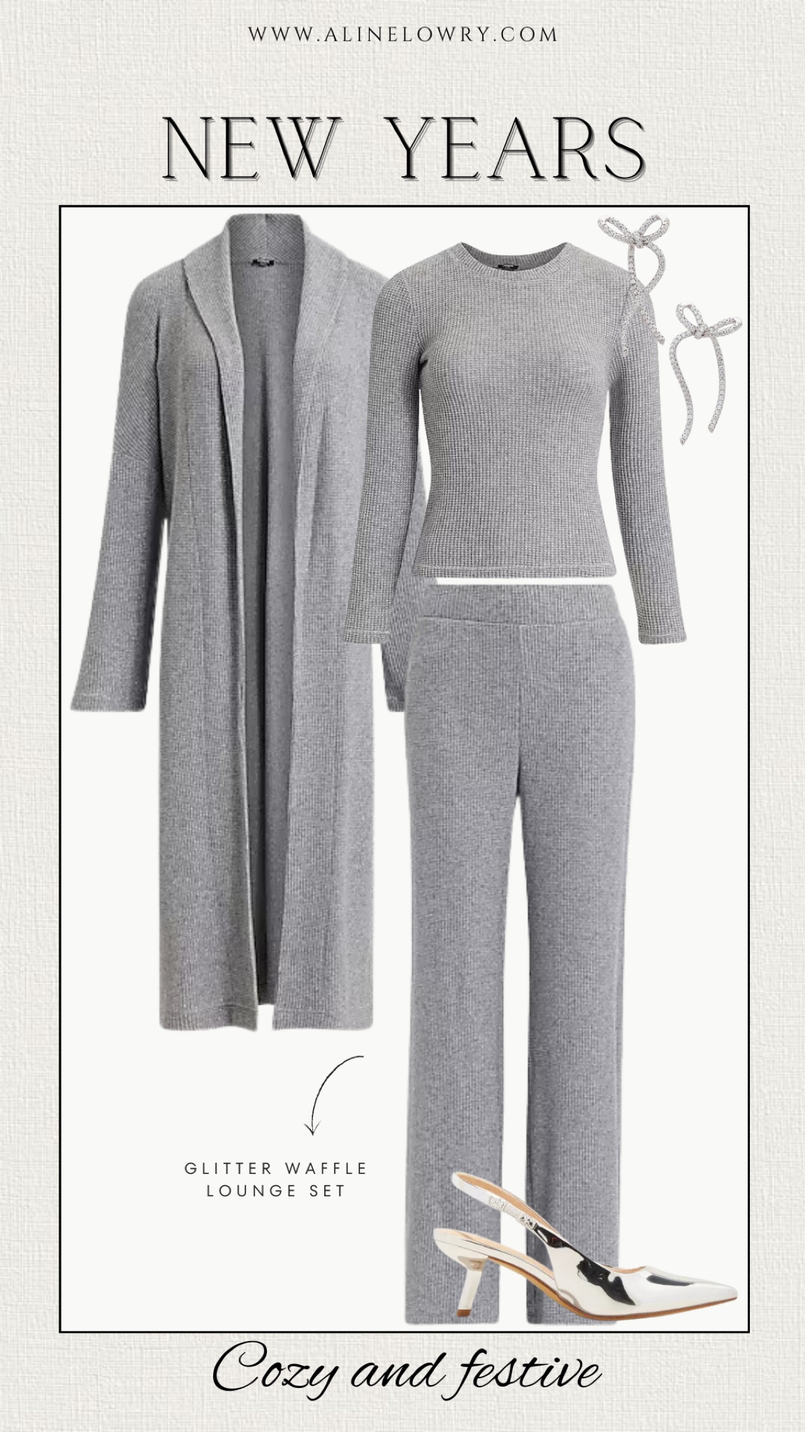 New Year’s Eve outfit idea to spend at home with the kids. This cozy knit set has glitter which makes a cozy and festive option. Pairing with some more extra accessories to match the New Year’s party vibes. 

#LTKHoliday #LTKStyleTip #LTKU