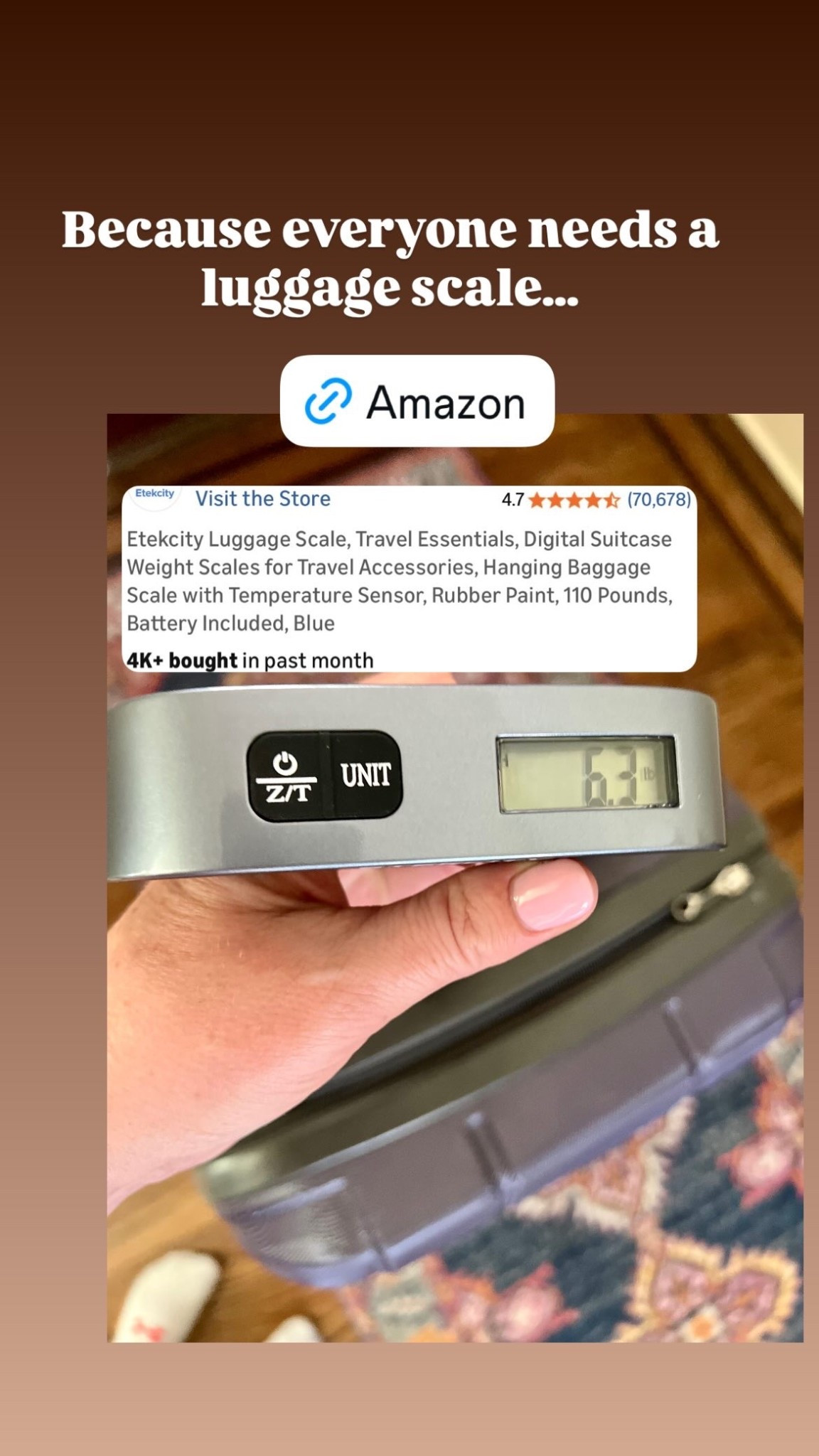 Because everyone needs a luggage scale…