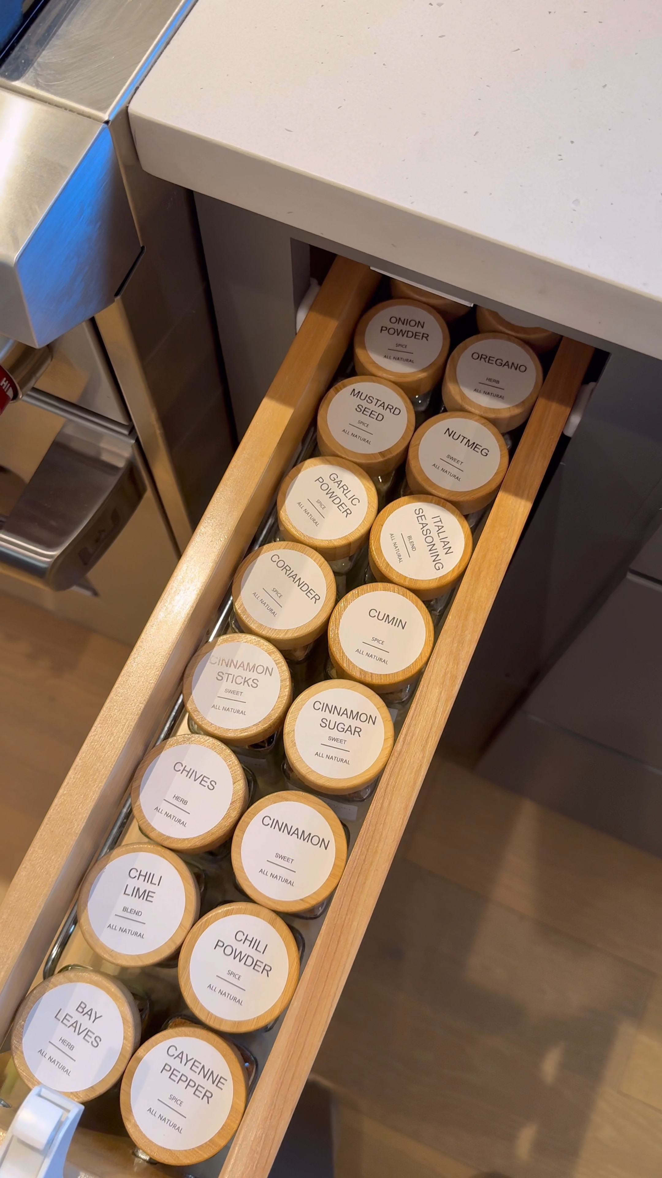 Aesthetic spice jars and labels for organizing your spice cabinet/ drawer! 

#LTKWatchNow #LTKHome