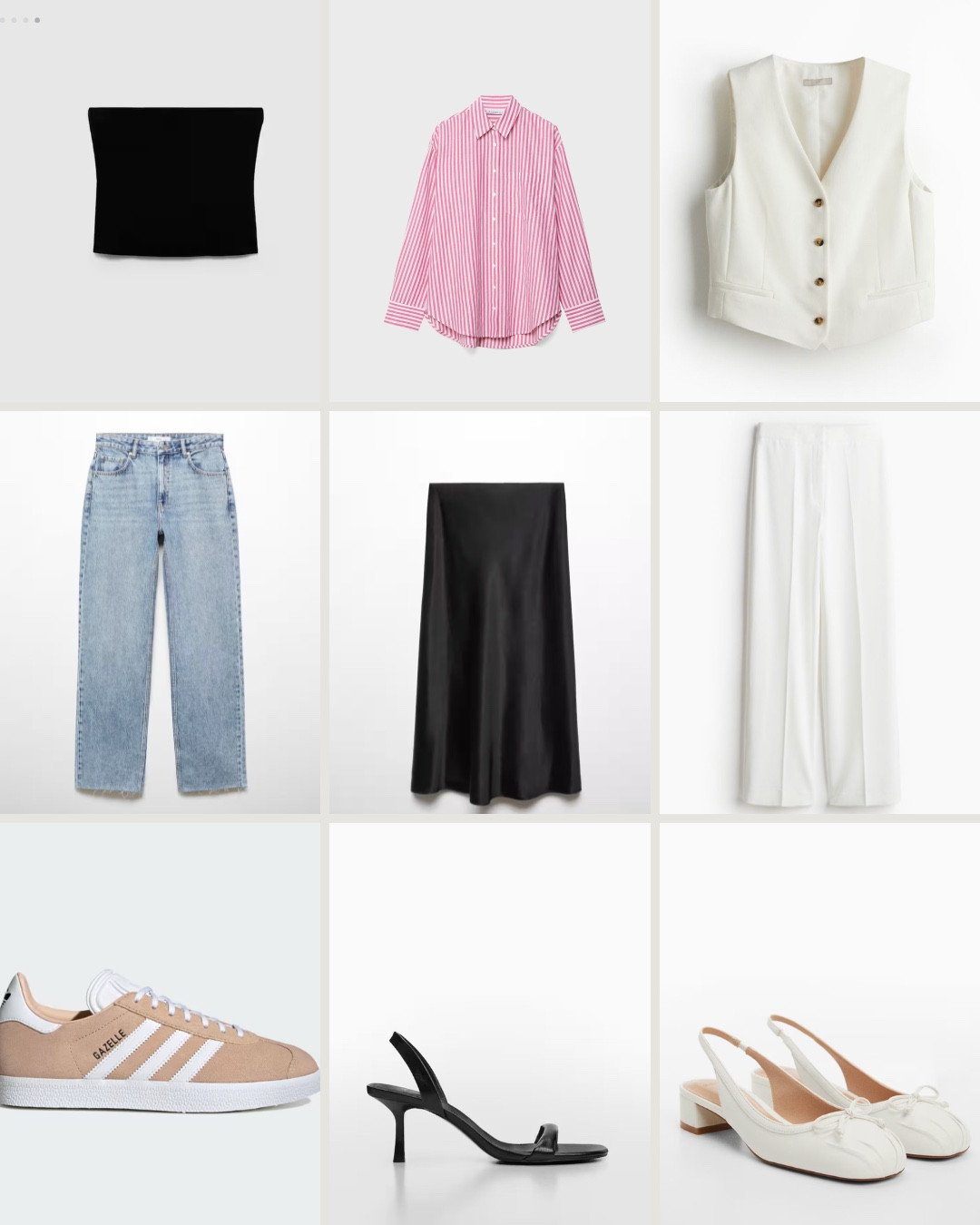 Une multitude d outfits avec ces pièces
En utilisant la règle des 333: 3 hauts, 3 bas et 3 paires de chaussures 