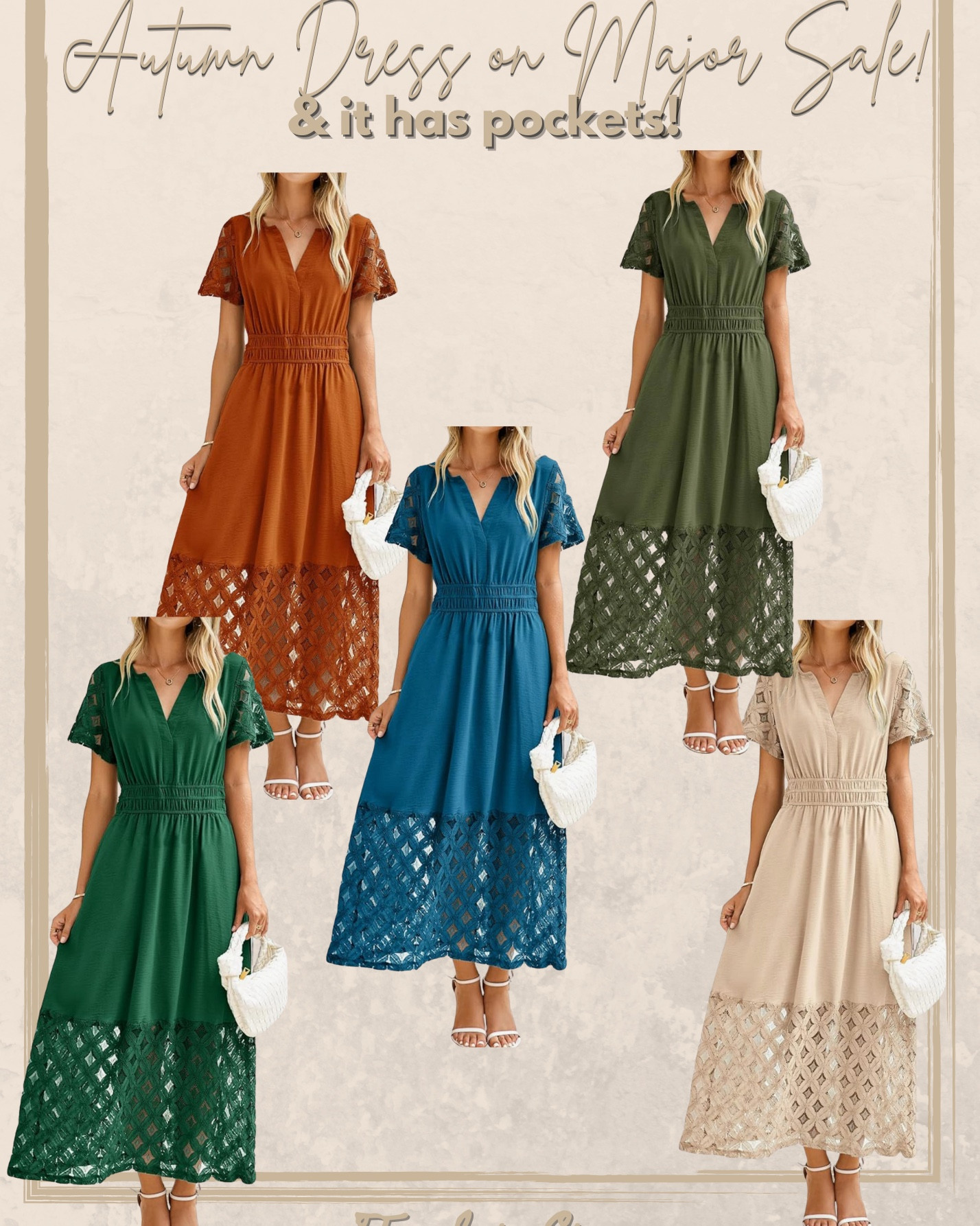 Almost 30% off today!! Fits TTS. I’m loving this lattice skirt and sleeves on this dress! So many great matches for Autumns. 7 other great color options not pictured here! 

#LTKMidsize #LTKFindsUnder50 #LTKSaleAlert