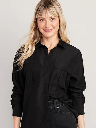 Long-Sleeve Utility Blouse for Women | Old Navy (US)