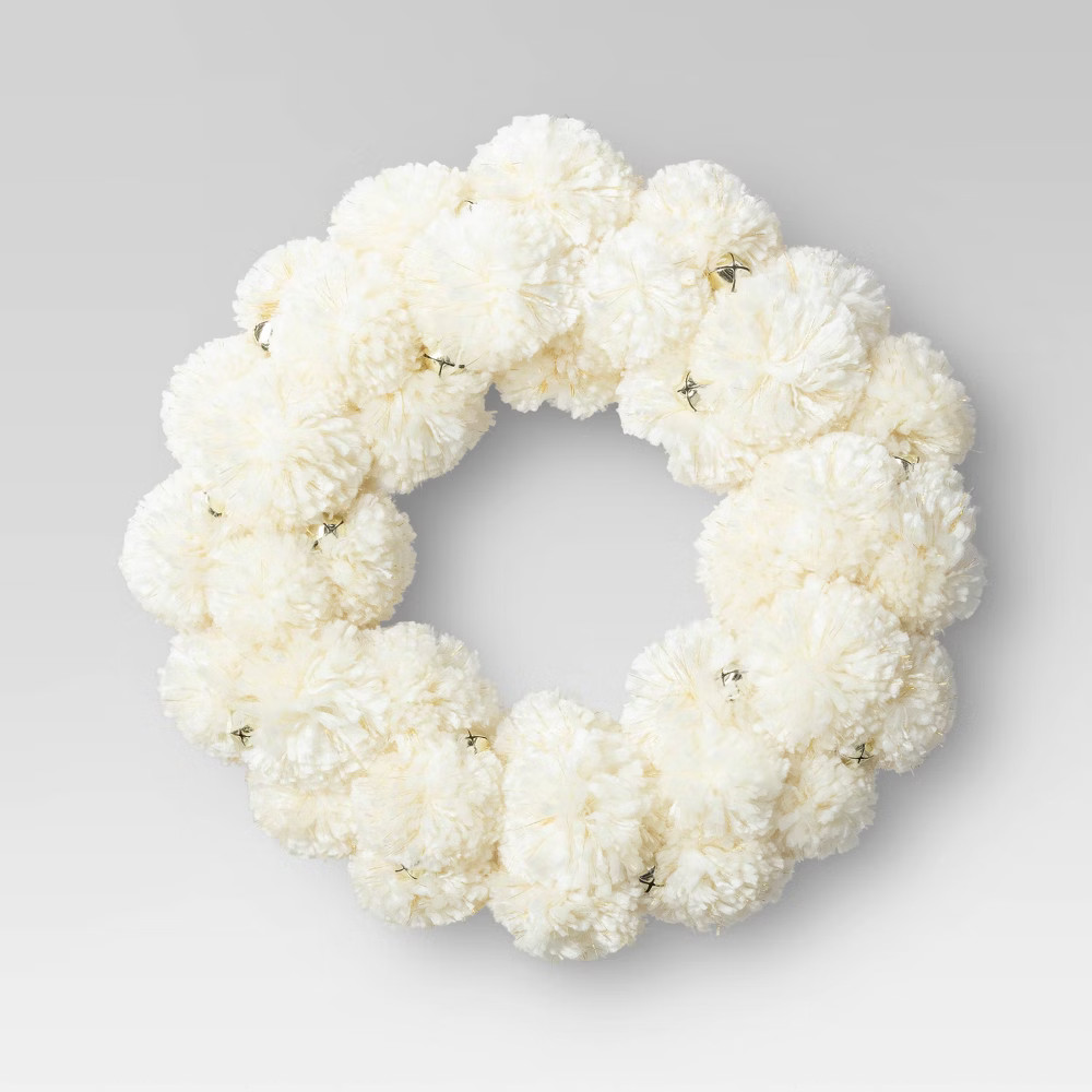 Pom-Pom Wreath Cream - Threshold | Target