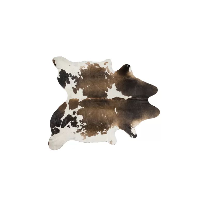 Barney Handmade Cowhide Taupe/White Rug | Wayfair North America