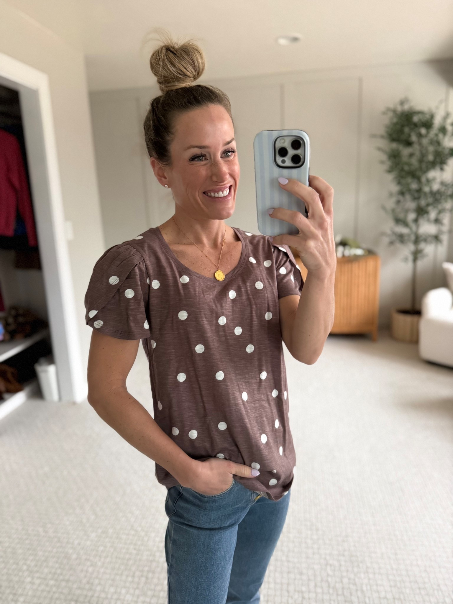 Polkadots are trending! 
Wearing XS, runs large 

#LTKmomlife #LTKootd #LTKSaleAlert