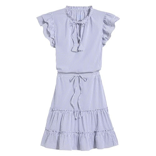 Vineyard Vines Women's Harbor Seersucker Grid Print Smocked Waist Dress, Vineyard Navy, Small | Amazon (US)