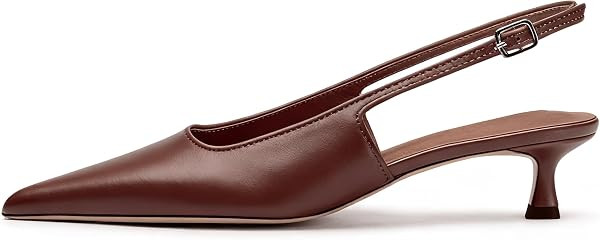 Women Pointed Toe Slingback Kitten Heels Low Heel Pointed Toe Pumps | Amazon (US)