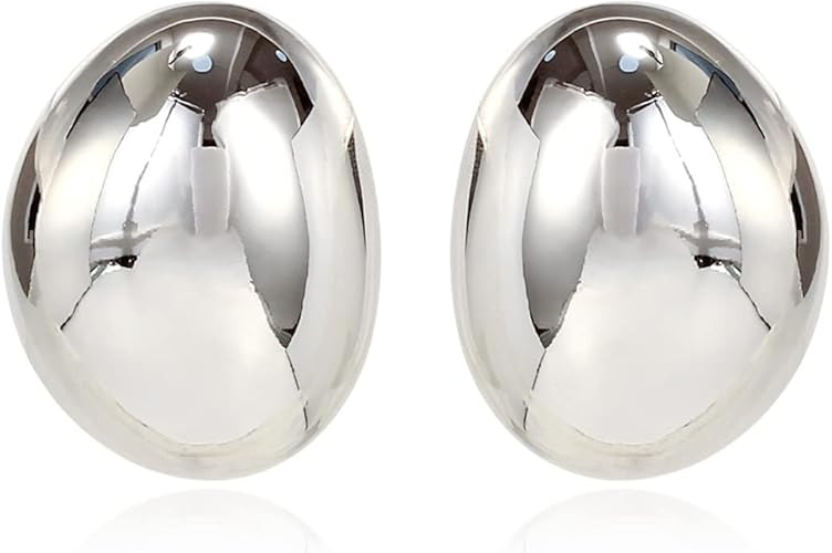 KELMALL Gold Plated Bold Gloss Square Oval Hoop Earrings for Women Chunky Large Geometric Drop Da... | Amazon (US)