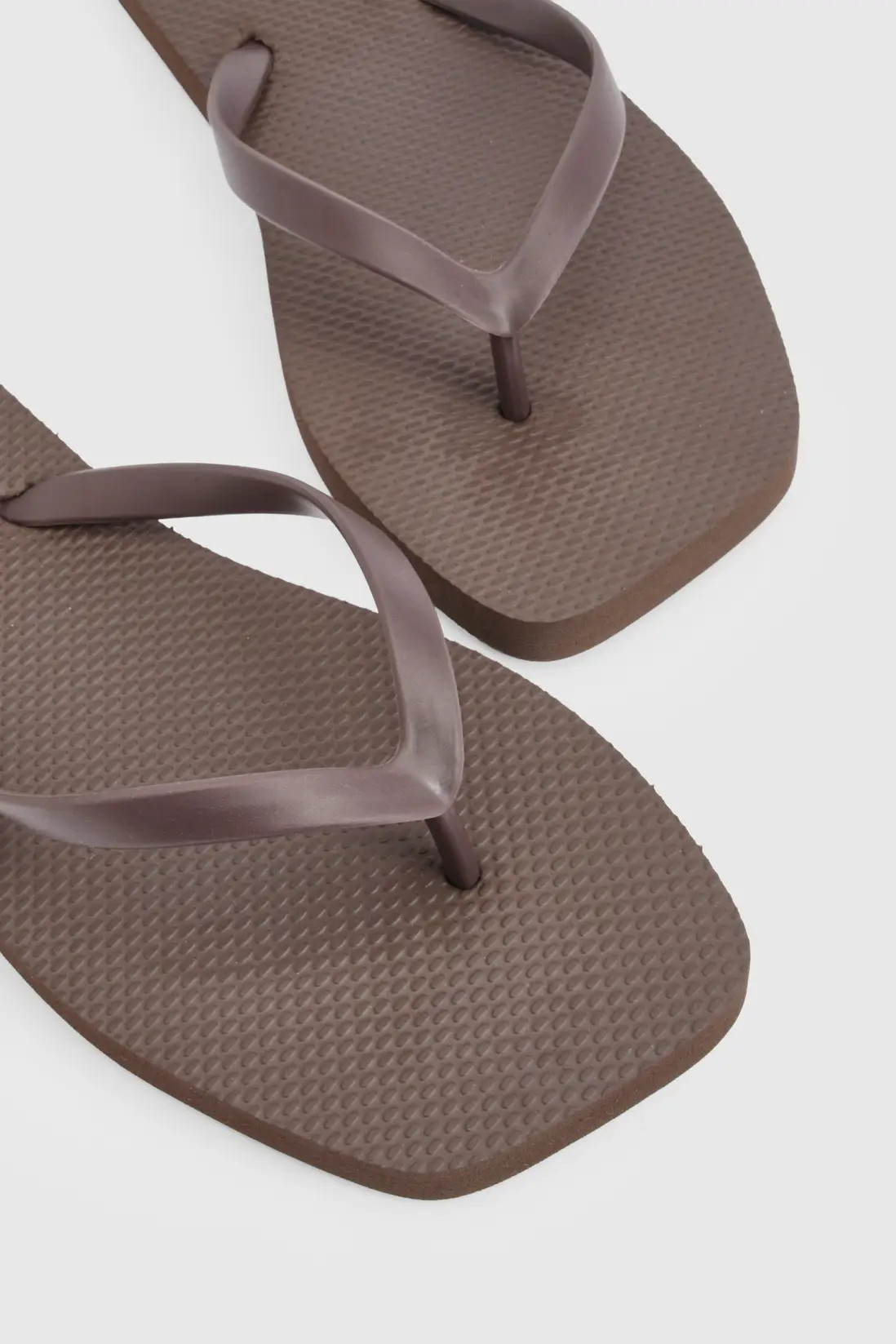 Chocolate Square Toe Flip Flops | Boohoo | Boohoo.com (UK & IE)