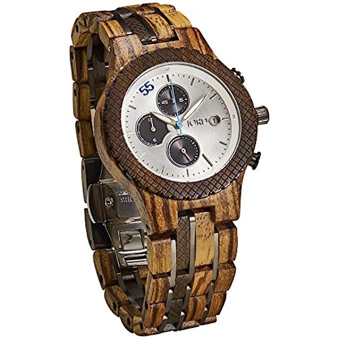 JORD Wooden Wrist Watches for Men - Conway Series Chronograph / Wood and Metal Watch Band / Wood Bez | Amazon (US)