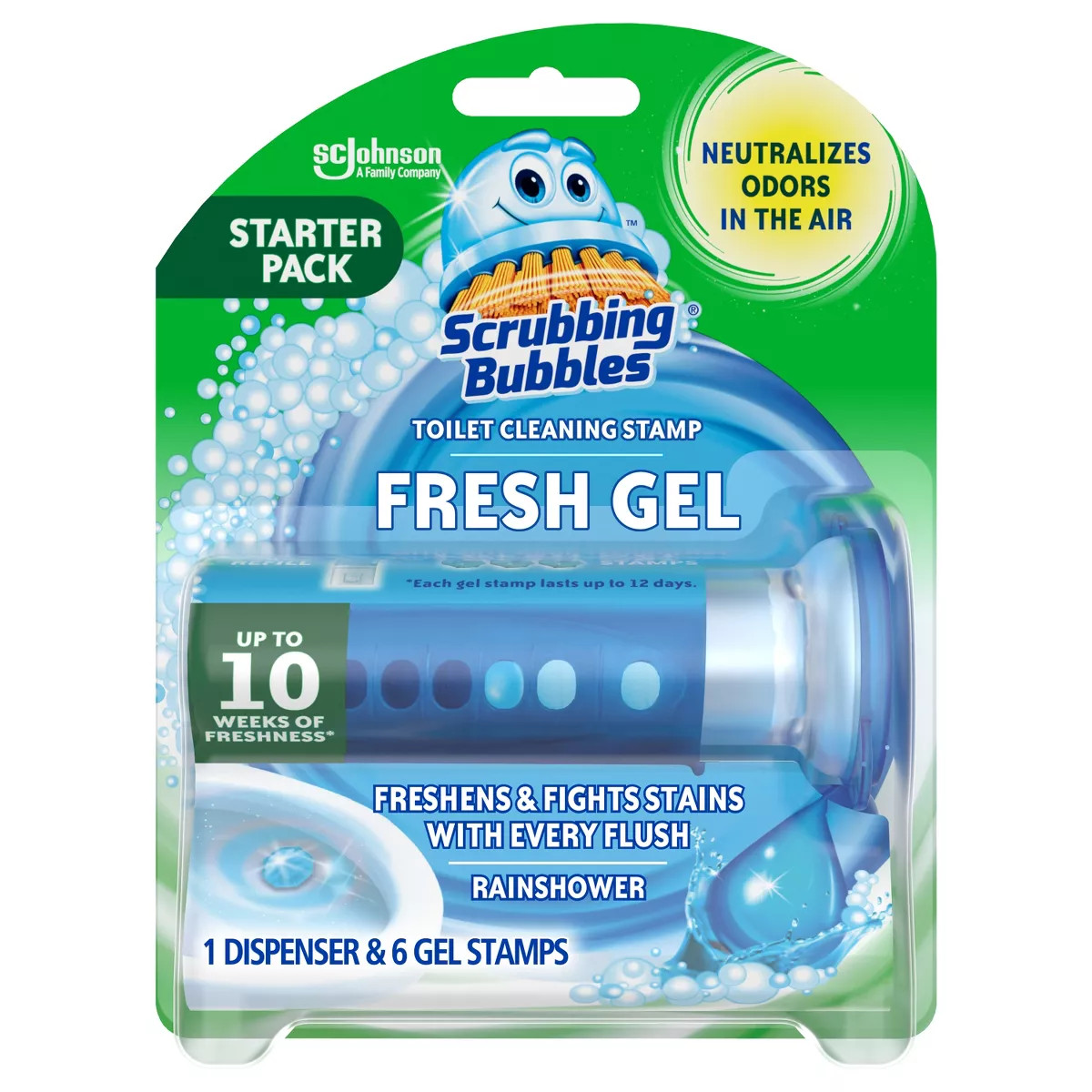 Scrubbing Bubbles Rainshower Scent Fresh Gel Toilet Cleaning Stamp | Target