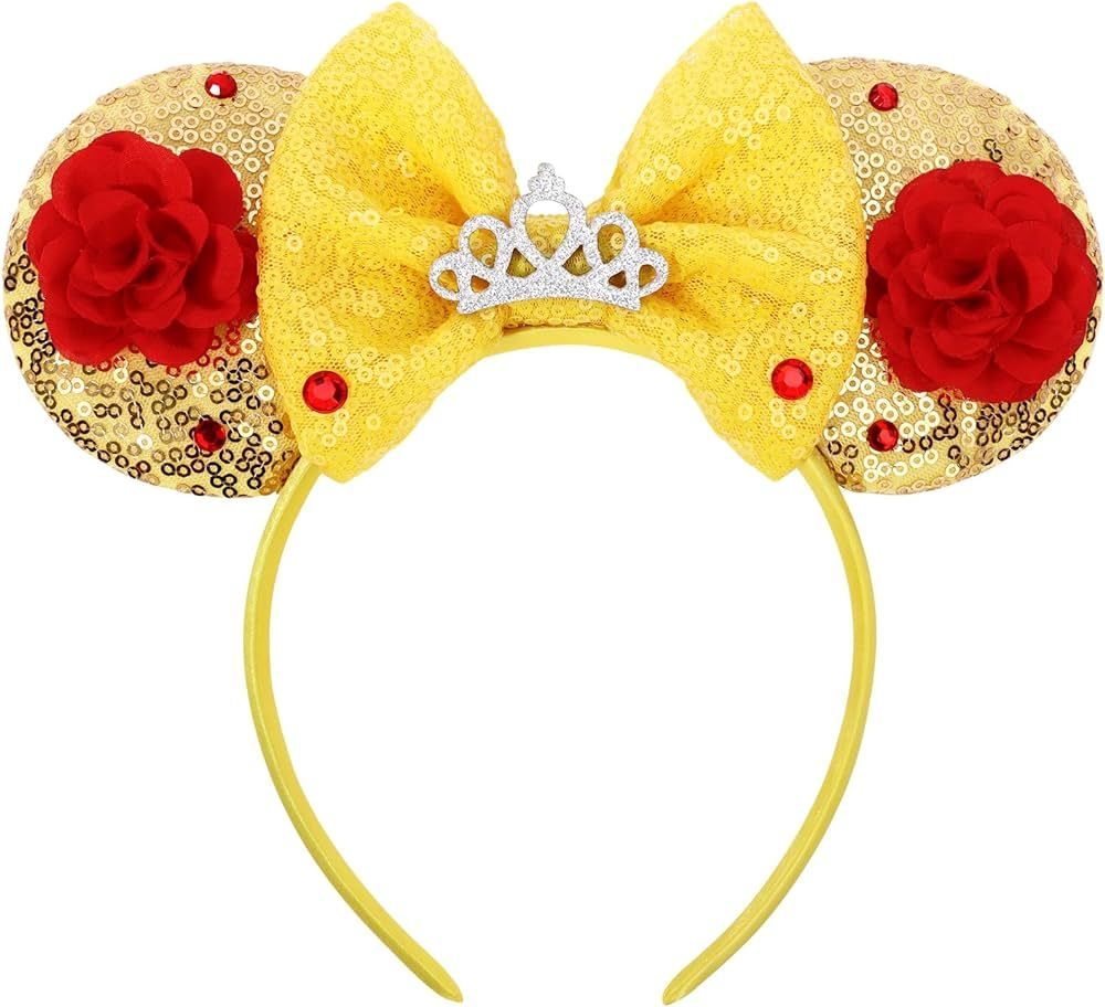 Mouse Ears Headband, Princess Ears Tiara Headband for Adult Women Girls, Parks Ears for Trips, Pa... | Amazon (US)