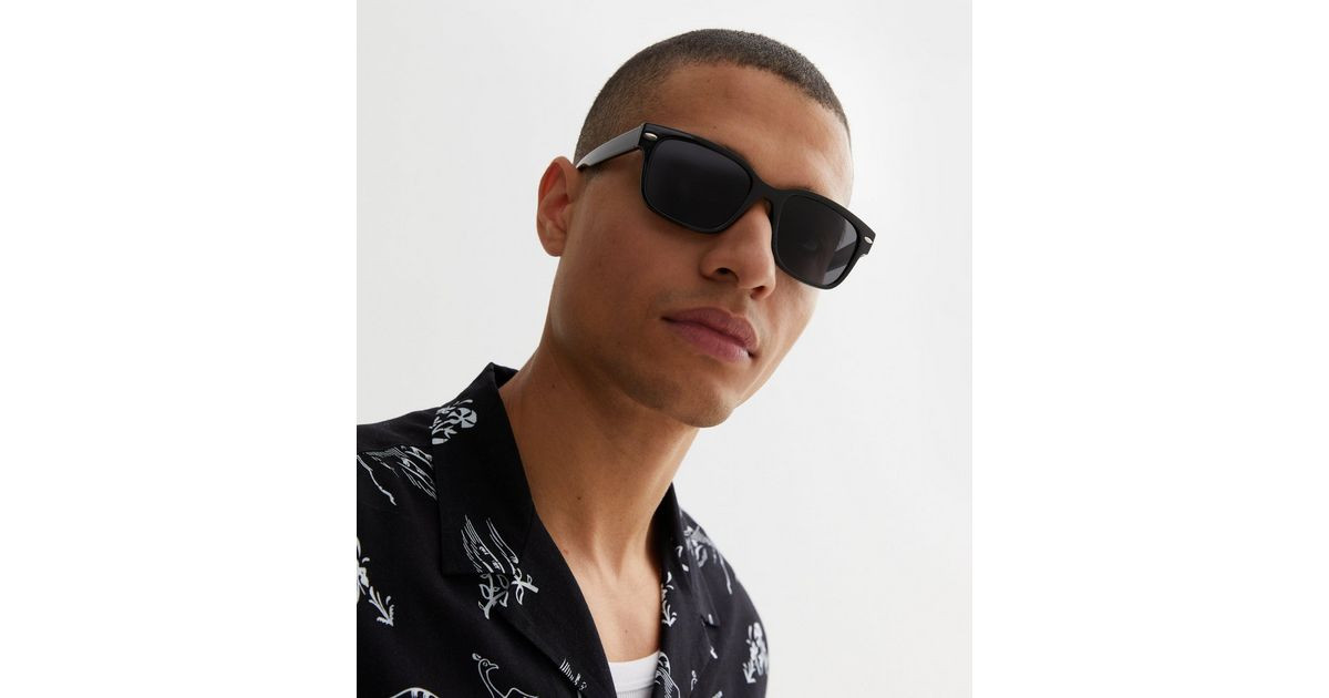 Black Narrow Rectangle Frame Sunglasses
						
						Add to Saved Items
						Remove from Saved I... | New Look (UK)
