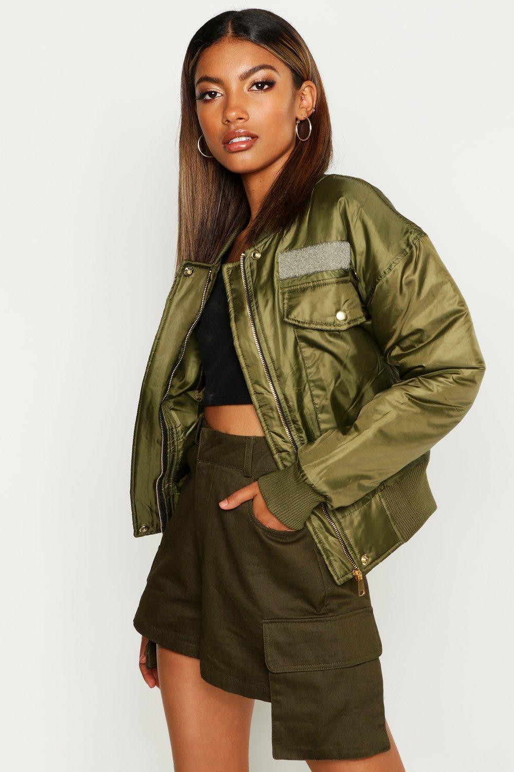 Pocket Detail Bomber Jacket | Boohoo.com (UK & IE)