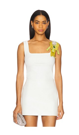 Crystal Bow Tank Top in Cream & Green | Revolve Clothing (Global)