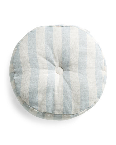 19in Outdoor Tufted Striped Round Pillow | TJ Maxx