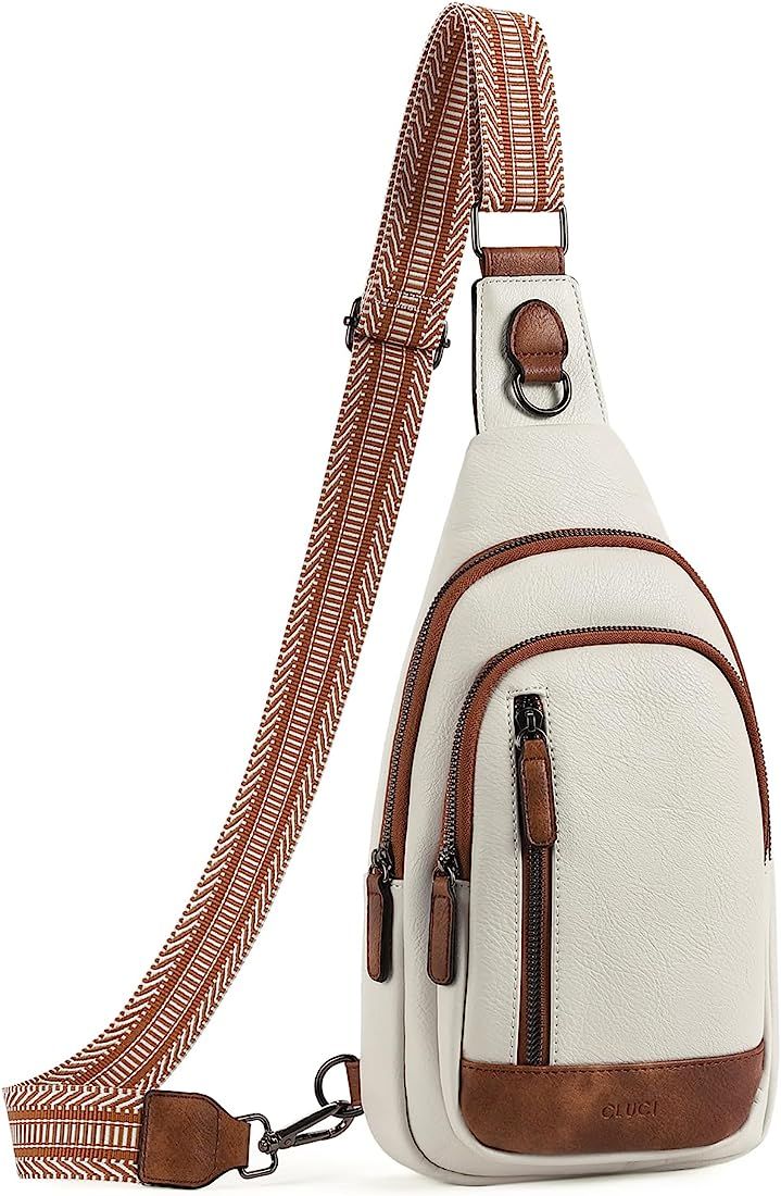 CLUCI Sling Bag for Women Crossbody Leather Large Sling Backpack Fanny Packs Chest Bag for Travel... | Amazon (US)