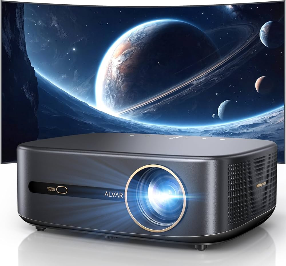 [1200 ANSI & Audio by DBX-TV] Alvar 4K Projector with WiFi 6 and Bluetooth, 30W Speakers, Netflix... | Amazon (US)