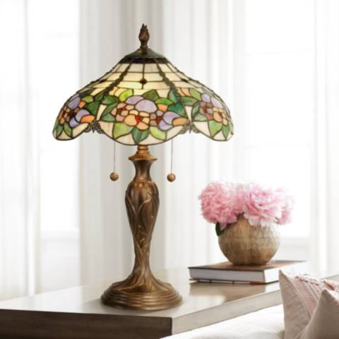 Dale Tiffany Floral Garden 23" High Art Glass Tiffany-Style Table Lamp | Lamps Plus