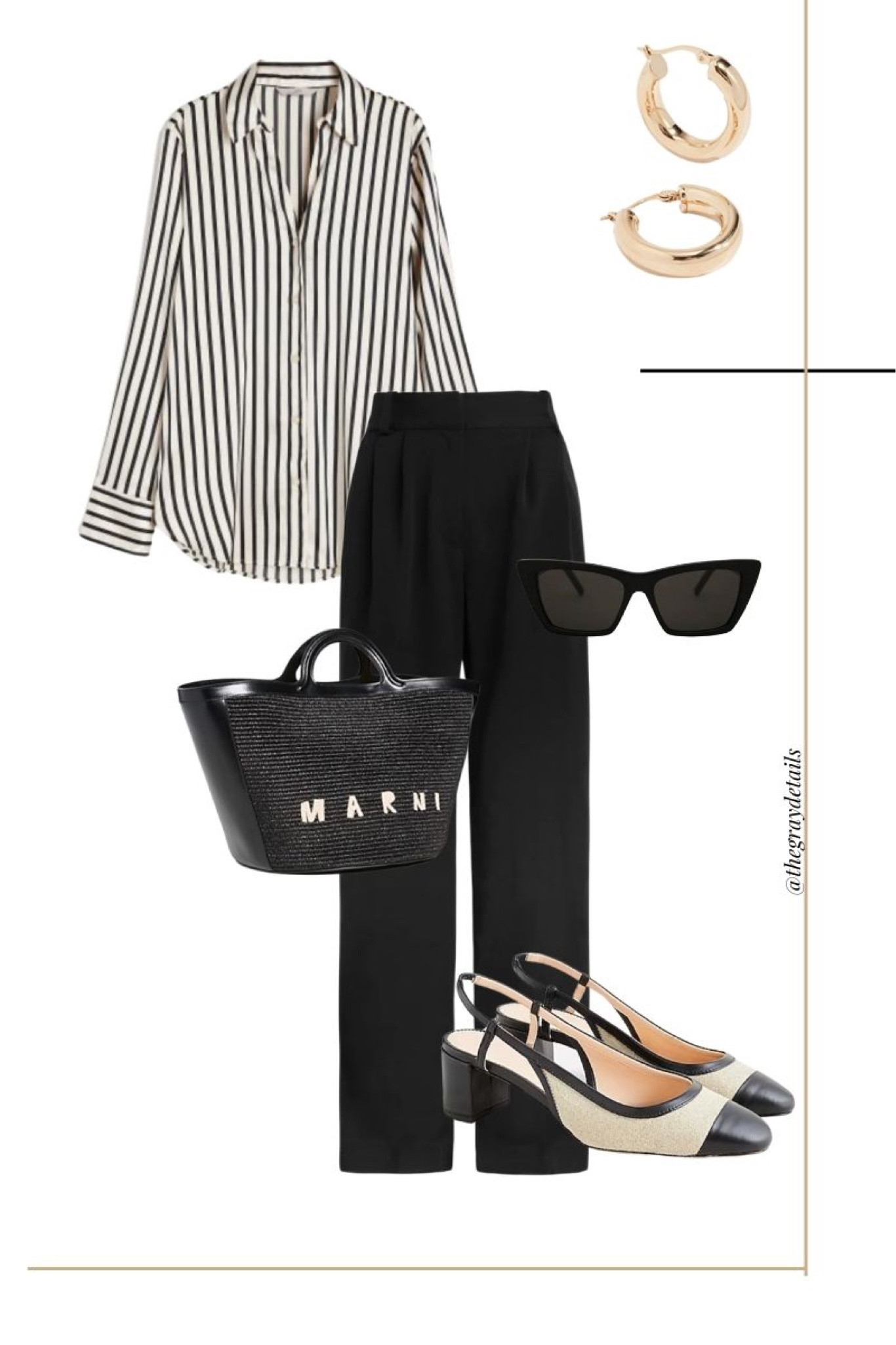 Black trouser outfit, stripe shirt, summer tote bag, workwear outfit 

#LTKFind #LTKworkwear #LTKstyletip