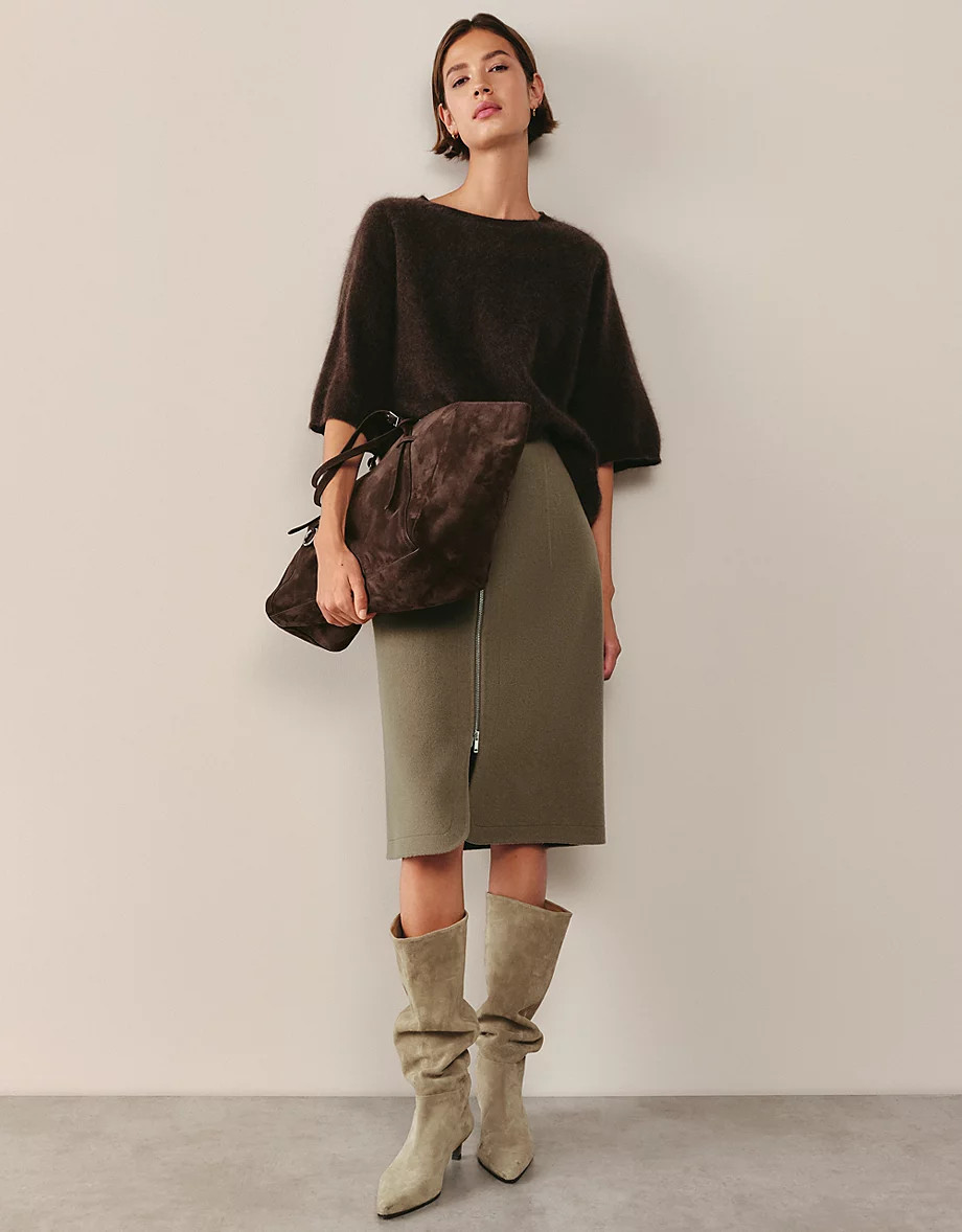Brushed Cashmere Oversized Knitted T-shirt | The White Company UK & ROW