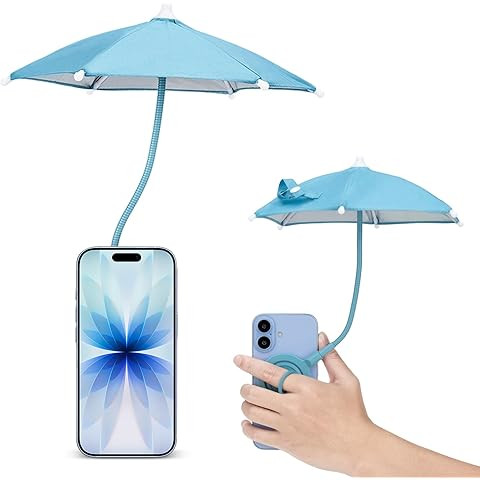 Cell Phone Stand with Umbrella for Sun, Magnetic Sun Shade with Suction Cup | Adjustable Portable... | Amazon (US)