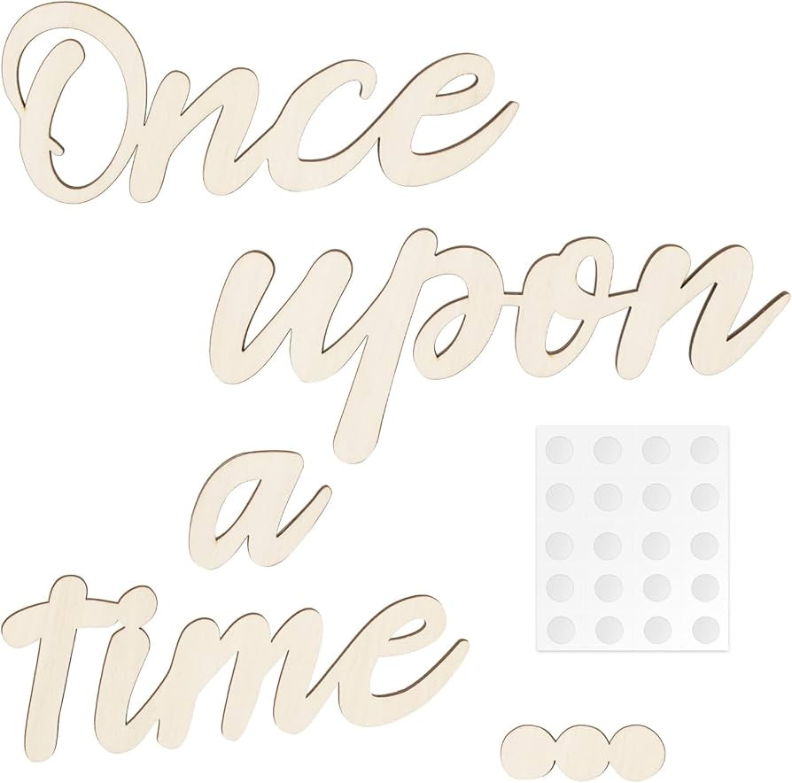 Once Upon a Time Sign, Wooden Reading Corner Decor with 20 Dispensing Glue Once Upon a Time Wall ... | Amazon (US)