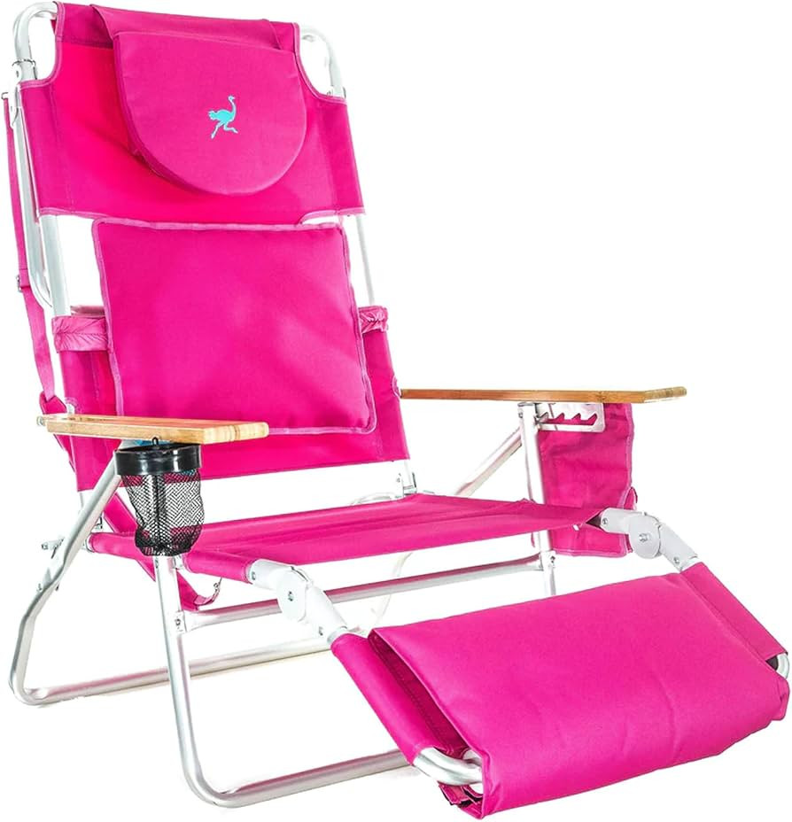 Ostrich Deluxe 3 in 1 Beach Chair with Face Opening - Portable, Reclining Lounger for Tanning - F... | Amazon (US)