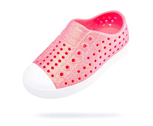 Native Shoes Kids Jefferson Bling Glitter Sneakers for Toddler and Little Kid - Lightweight Eva and Slip-On Shoes Floyd Pink Bling Glitter/Shell White 6 Toddler M | Amazon (US)