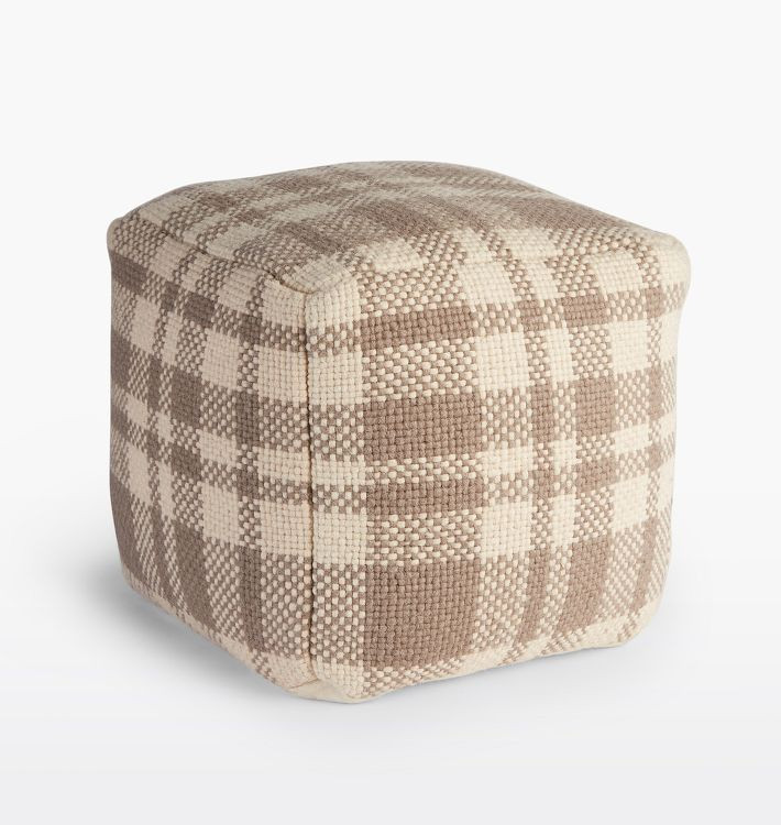 Plaid Wool Pouf | Rejuvenation
