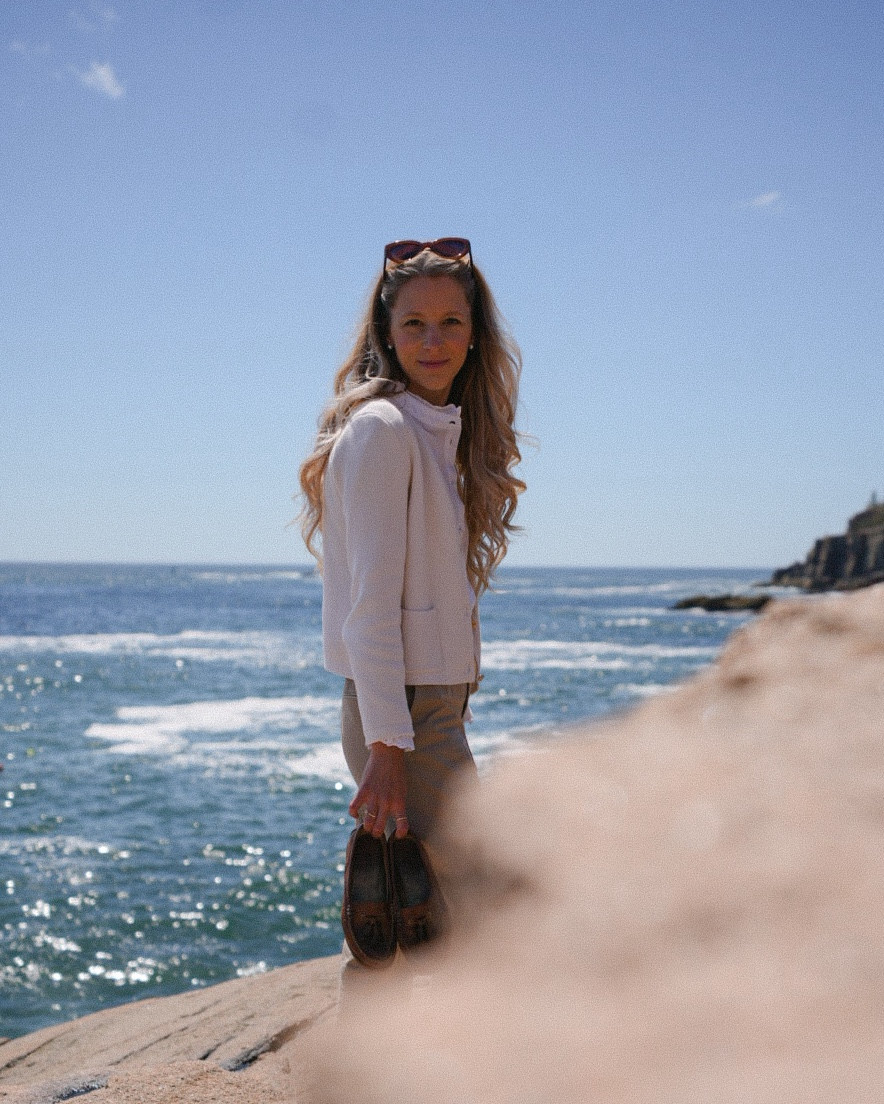 In my loafer era 👞 have been wearing these non stop with alllll my outfits.

Swipe to see more of this chic travel outfit - tan pants with an embroidered top & the classic Emilie cardigan from J. Crew is the perfect classic combination.

This cardigan fits tts and is SO good. It looks great with any outfit. Seriously, dresses, skirts, pants, even athleisure. It's 100% cotton and the gold buttons add the perfect amount of femininity.

It's a great travel outfit that helps you feel and look more put together while still being comfortable.

Also, the perfect amount of layers for cool morning and warm days.

Classic style, timeless outfit, travel outfit, coastal style, vacation outfit, what to pack for Europe, European style, tan pants, White cotton shirt, cardigan with gold buttons, jcrew, Sezane, spring, fall, easy travel outfit, summer travel outfits, coastal outfit, beach day, west coast, east coast

#LTKTravel #LTKStyleTip #LTKShoeCrush