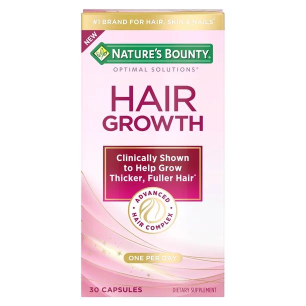 Nature’s Bounty® Optimal Solutions® Hair Growth Supplement, 30 Capsules | Walmart (US)