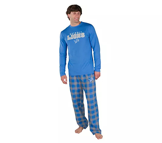 NFL Officially Licensed Men's Long Sleeve Tee Pajama Set - QVC.com | QVC