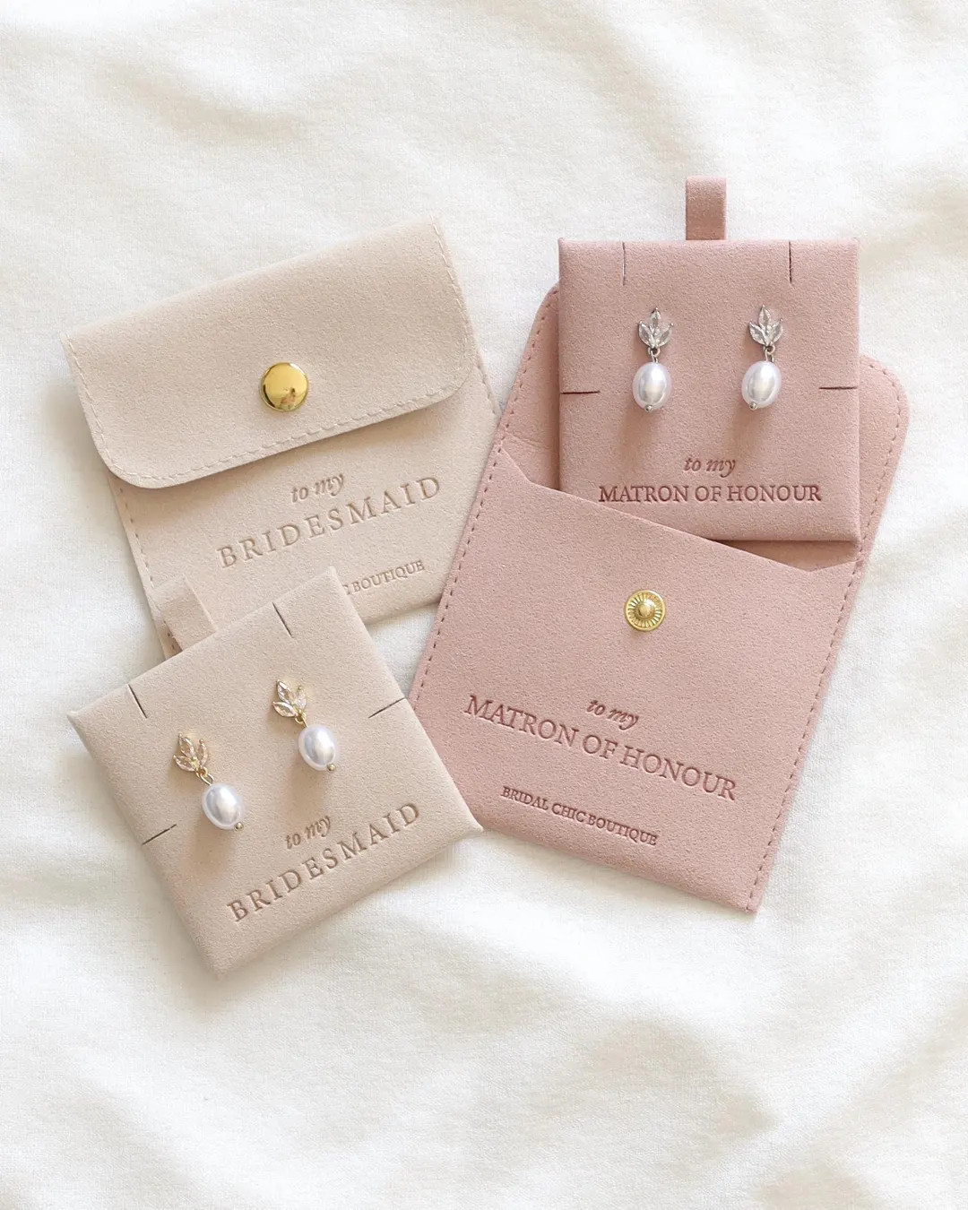 Bridesmaid Earrings 18k Gold Plated Bridesmaid Pearl Earrings Maid of Honour Jewellery Bridal Gif... | Etsy (US)