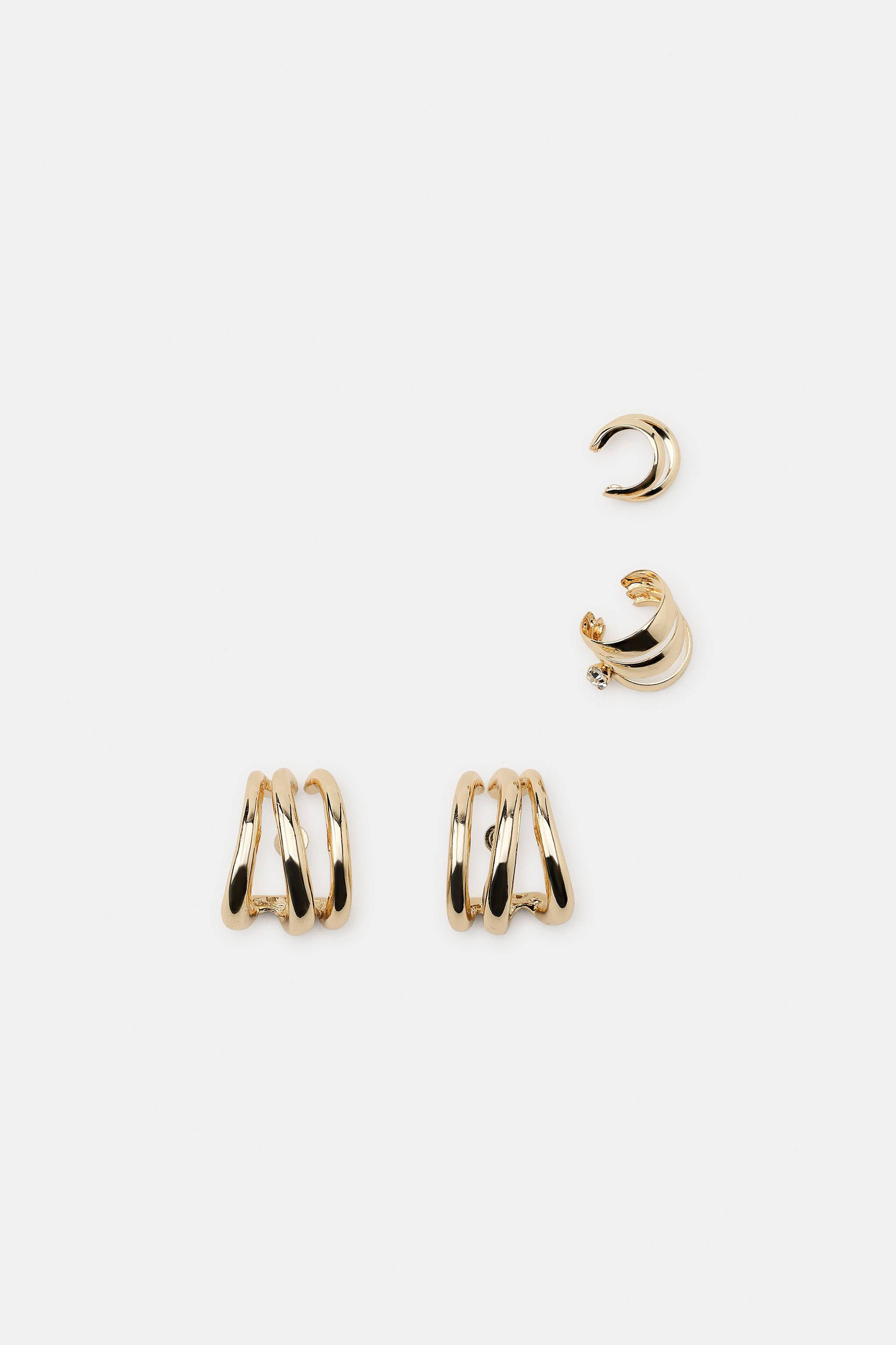 PACK OF TRIPLE HOOP EAR CUFF EARRINGS | Zara US