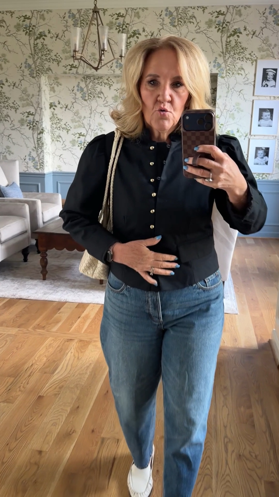 Loft barrel pants size down I’m wearing a 28 petite 
Top is actually a lined jacket wearing size medium petite 
These loafers are pretty rigid and just didn’t work for me. I changed in to my sneaker Maryjane’s. Ha! 



#LTKSaleAlert #LTKOver40 #LTKPetite