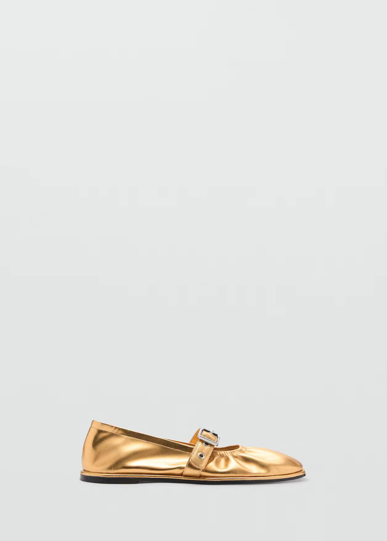 Round-toe ballerina shoes with buckle | MANGO (US)