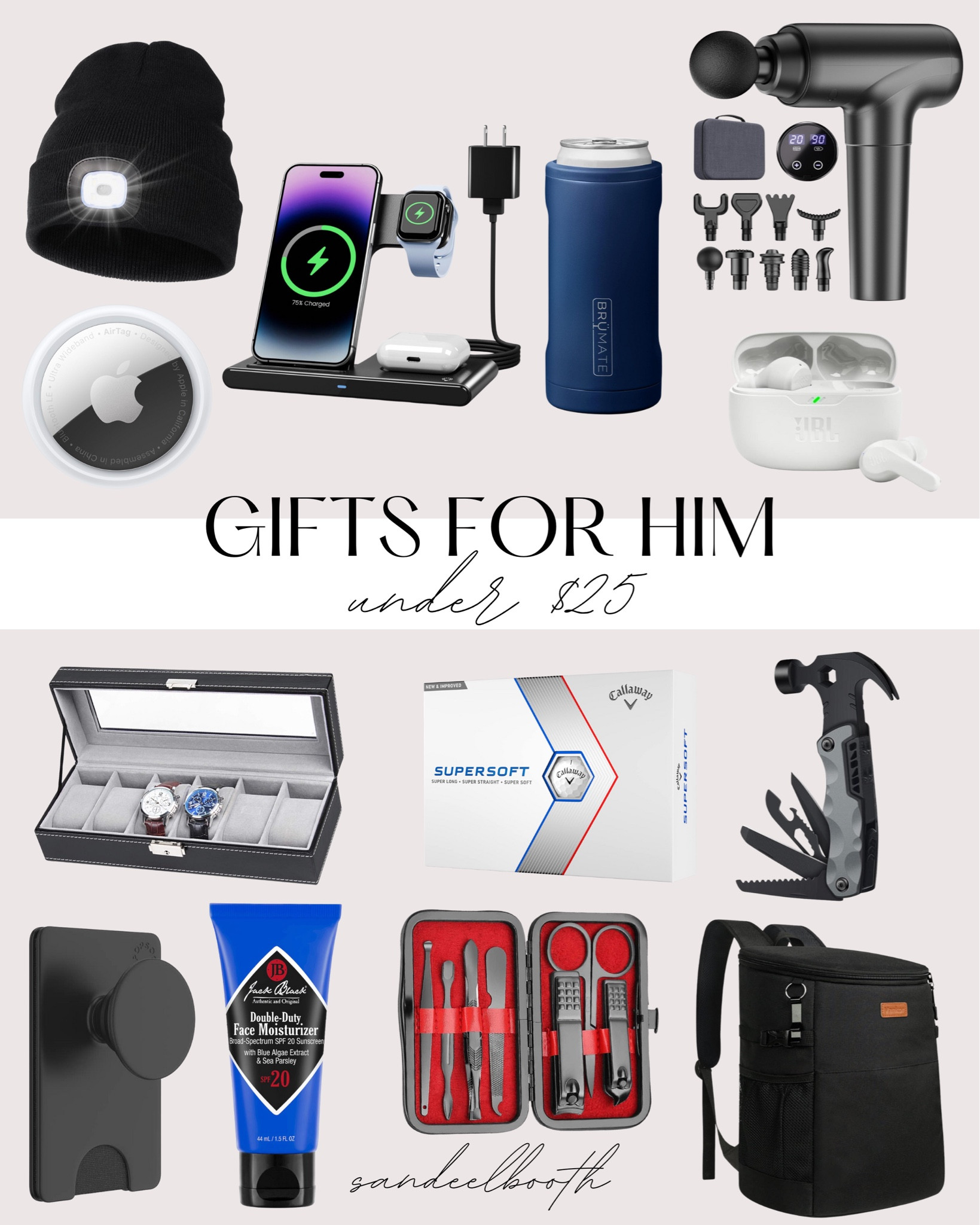 Gifts for Him Under $25!! 

Gifts for him - holiday gift guide - gifts under $25 - men’s gifts - massage gun - golf balls - earbuds - can cooler - airtag

#LTKGiftGuide #LTKMens