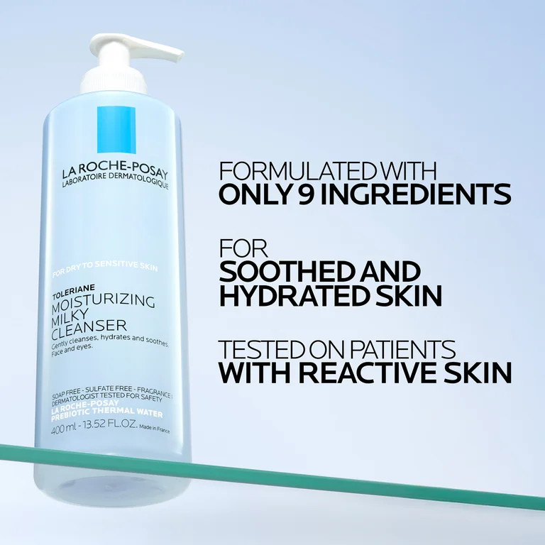 La Roche-Posay Toleriane Moisturizing Milky Facial Cleanser, 13.5 fl oz | Walmart (US)