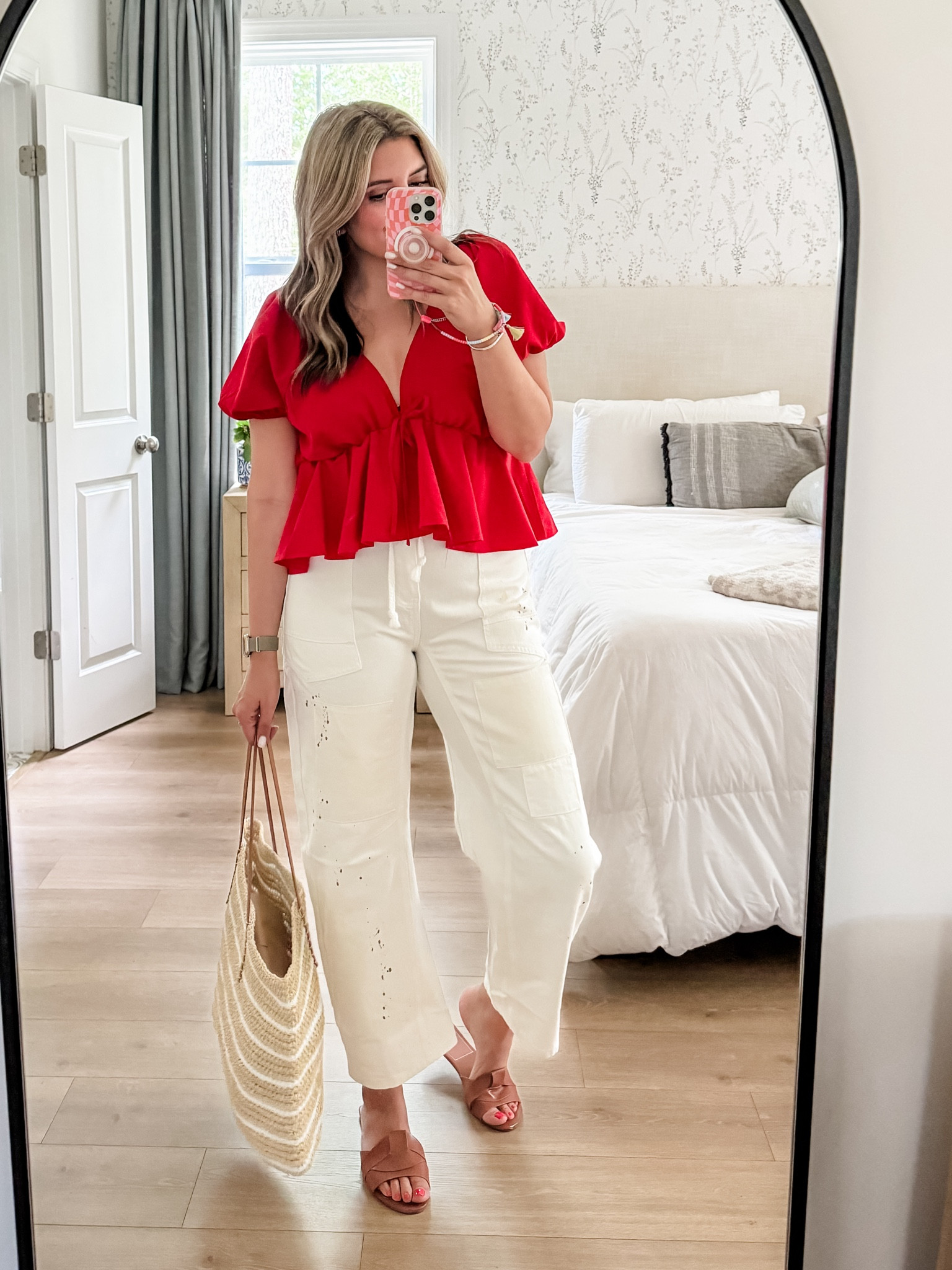 Size 8 summer outfit ideas! 4th of July, July fourth outfits! Red top (tts) and white jeans (size up).

@amazonfashion #amazonfashion 

#LTKMidsize #LTKFindsUnder100 #LTKFindsUnder50