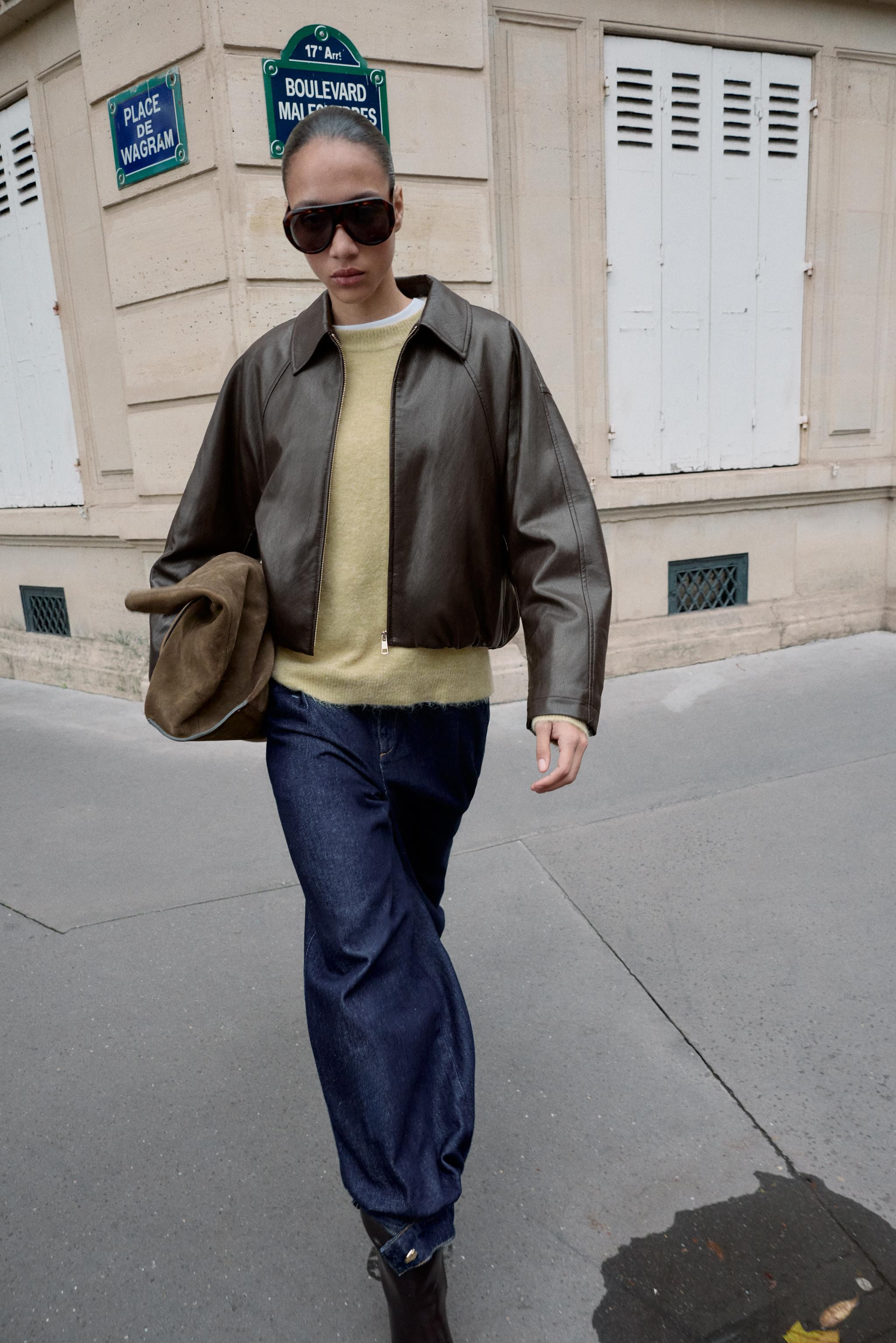 FAUX LEATHER BOMBER JACKET | Zara US