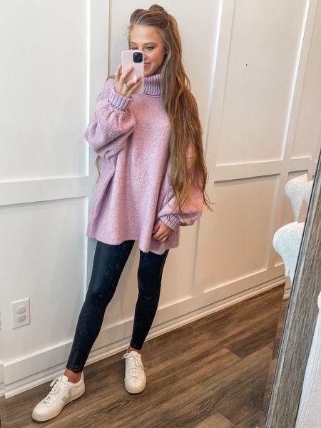 Free people sweater!!! Under $40!!!!Tj maxx find . Sherpa material so stretchy and comfy. I sized up to medium for super oversized look. It’s already oversized though so if you don’t want it huge get normal size!! Paired it with spanx leggings and my veja sneakers fall outfit

#LTKHalloween #LTKunder50 #LTKSeasonal