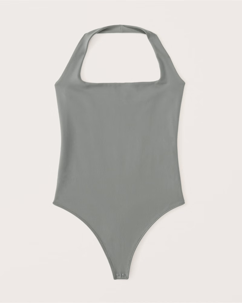 Double-Layered Seamless Fabric Halter Bodysuit | Abercrombie & Fitch (US)