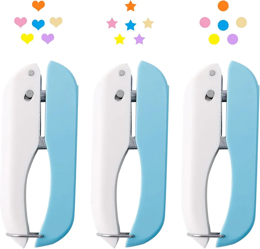 UCEC 3 Pack Paper Craft Hole Punch Shapes, 1/4 Inch Single Hole Puncher for Crafts, Small Handhel... | Amazon (US)