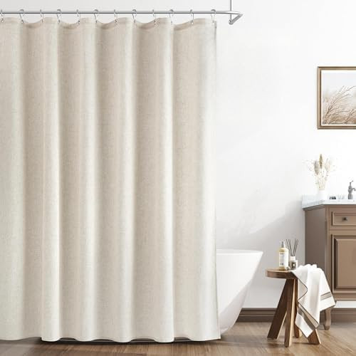 Naturoom Linen Shower Curtain, Country Boho Farmhouse Bath Decor Beige Ivory Shower Curtains for ... | Amazon (US)