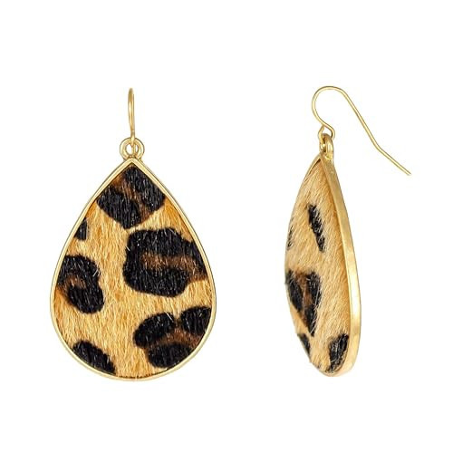 Dauplaise Leopard Dangle Earrings for Women, Animal Print Earring, Lightweight Leopard Gold Teardrop Style, Statement Dangling Pieces | Amazon (US)