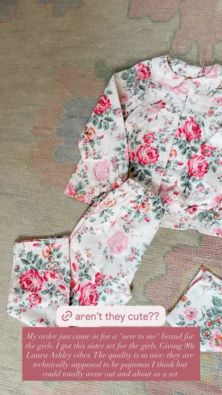 My order just came in for a "new to me" brand for the girls. I got this sister set for the girls. Giving 90s Laura Ashley vibes. The quality is so nice: they are technically supposed to be pajamas I think but could totally wear out and about as a set