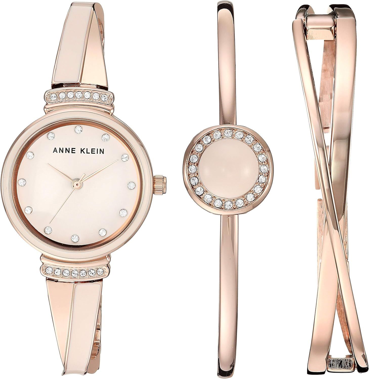 Anne Klein Women's Premium Crystal Accented Watch and Bangle Set | Amazon (US)